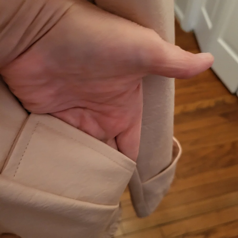 Women's Blush Pink Faux Leather Jacket  size Small - Picture 5 of 10